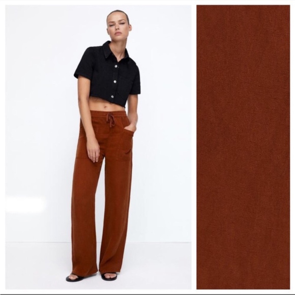 NWT Zara Wide Legged Relaxed Fit Palazzo Pants